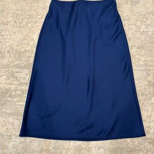 J. Crew Factory Deep Blue Midi A-Line Skirt